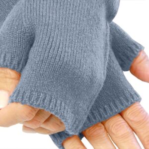 Grey Knit EK Merino Wool Fingerless Mittens