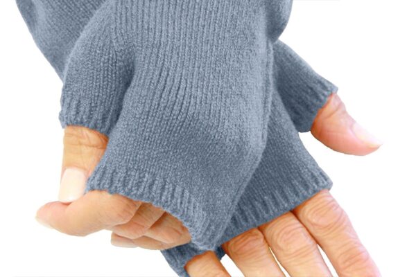 Grey Knit EK Merino Wool Fingerless Mittens