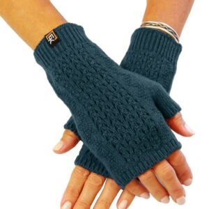 green Knit EK Alpaca Fingerless Mittens