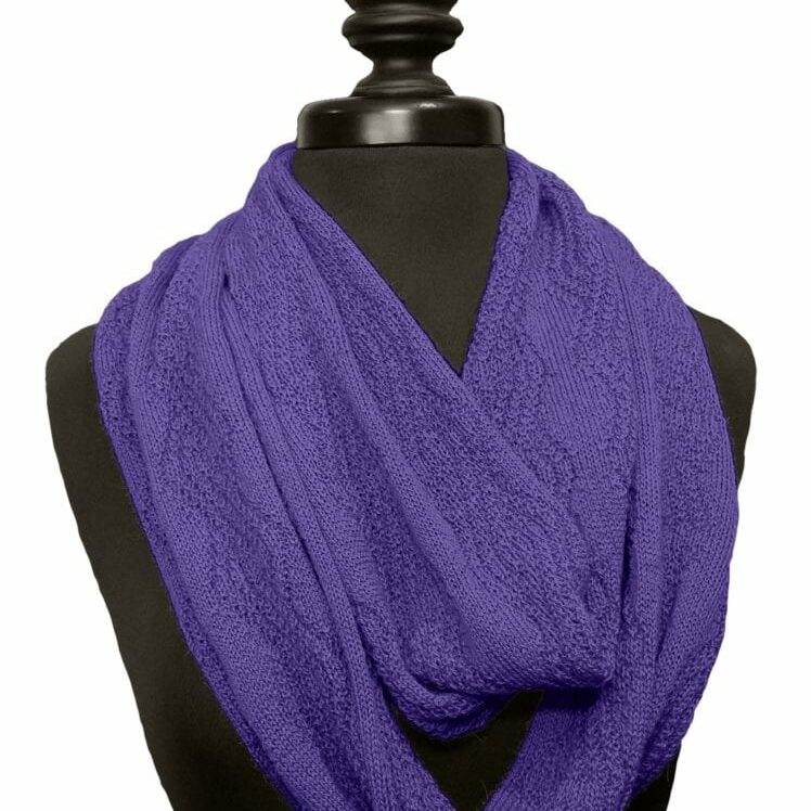 purple wool infinity scarf